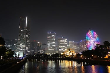 万国橋からの夜景(コスモクロック21側)