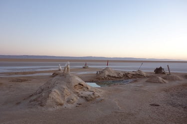 ショット･エル･ジェリド塩湖の眺め