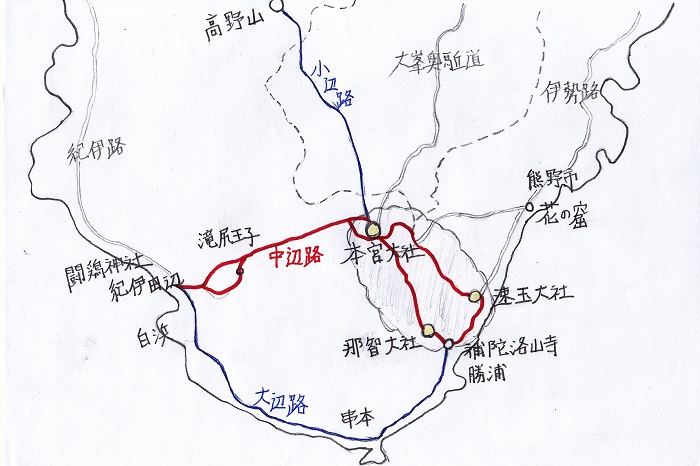 熊野古道の手書き地図
